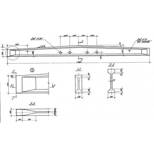 Балка стропильная двухскатная 1БСД 18-2-1-1 АIV Серия 1.462.1-16/88