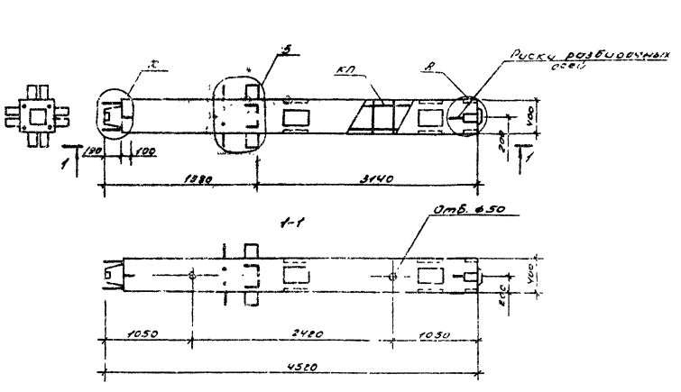 Колонна 2КН 36.45-1.1-СП Серия 1.020.1-6сп