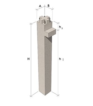 Колонна железобетонная 1КБО 33-1.23 серия 1.020-1/87 выпуск 2-1