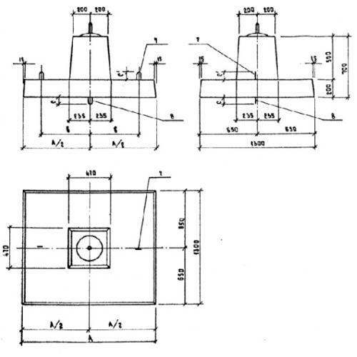 Малозаглубленный фундамент МФ 1.3-1-0 Серия 3.407.1-159