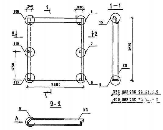 Панель 2ПС 29-33-3,5 Серия 1.090.1-1/88
