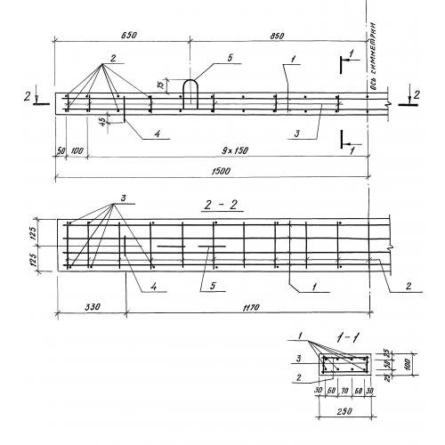 Плита уширения коробов П-1 Серия 3.501.1-167 выпуск 1