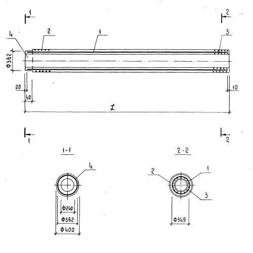 Свая полая круглая СК 10-40 Т1 Серия 3.015-5/86