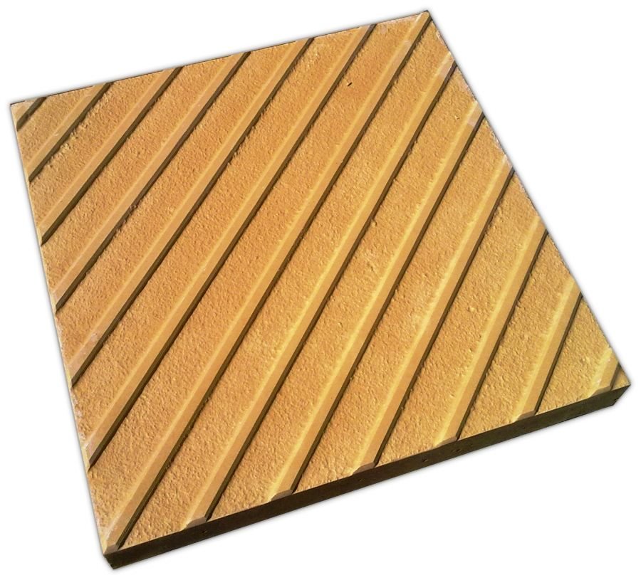 Тактильная плитка с диагональными рифами (300x300x50) ГОСТ Р 52875-2007